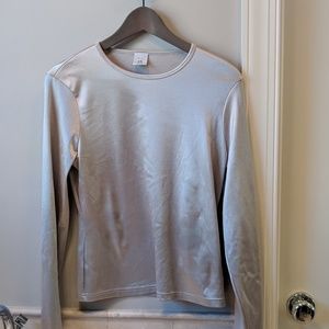Women's Armani Exchange silver long sleeve shirt